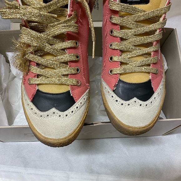 NIB Golden Goose Midstar Salmon Canvas & White Star Sneaker,37 - Picture 10 of 16